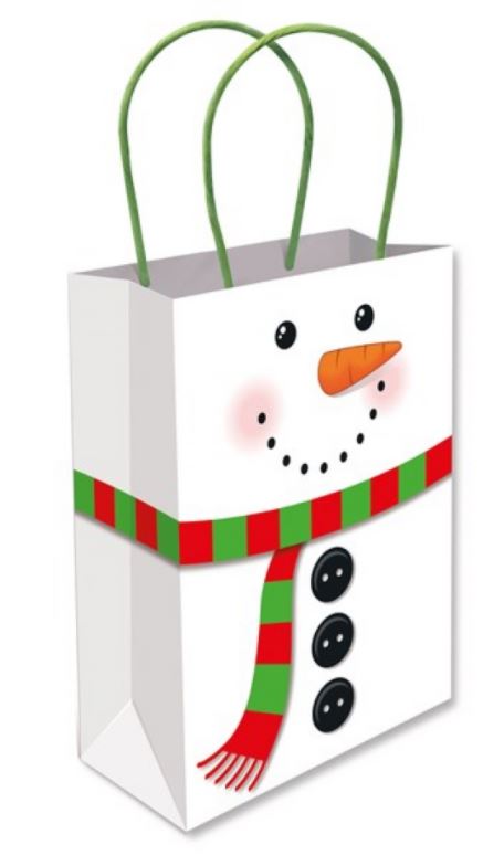 Snowman Paper Bag With Handles 16 x 22 x 9cm