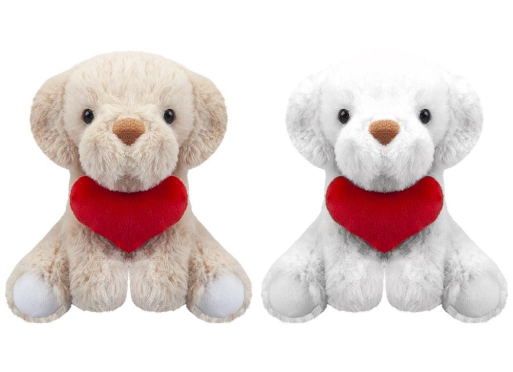 VALENTINES DAY'S COFFEE AND CREAM PUPPY WITHLOVE HEART 15CM