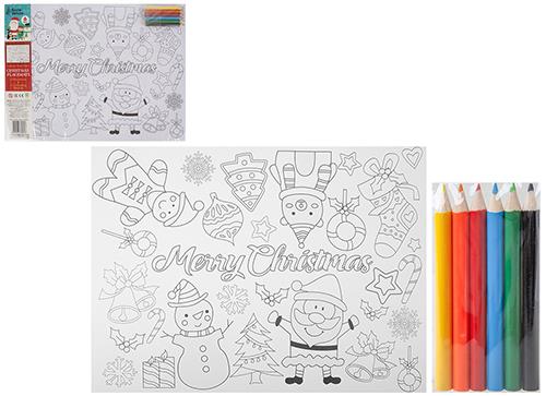 Colour Your Own Christmas Placemats With 6 Pencil
