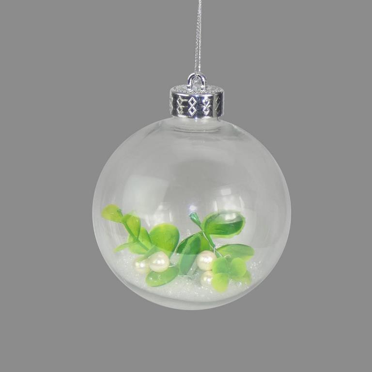 Mistletoe & Snow 10cm Bauble