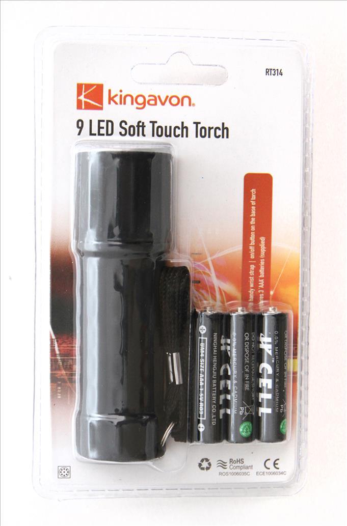 (image for) Blackspur 9 Led Soft Touch Torch With Batteries