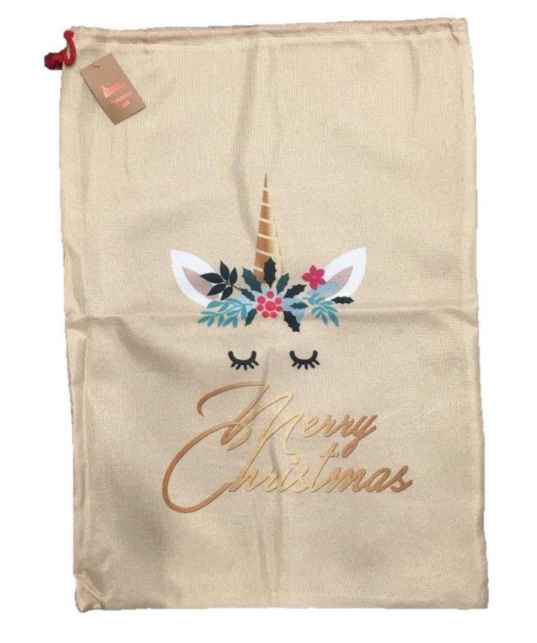 (image for) Red And Gold Reindeer Santa Sack 70 x 50cm