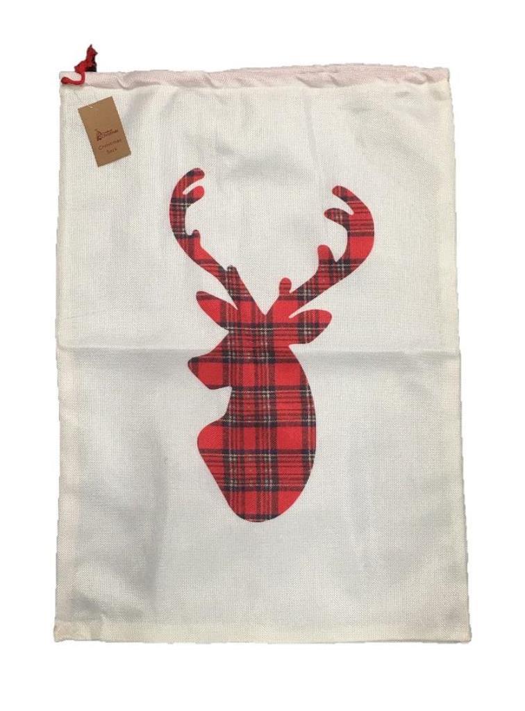 (image for) Red And Gold Reindeer Santa Sack 70 x 50cm