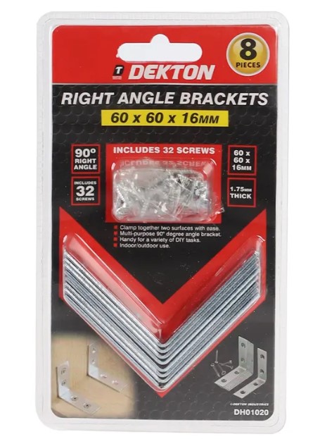 Dekton 8pcs Right Angle Bracket
