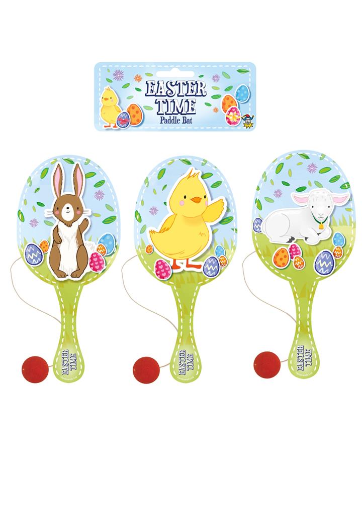 EASTER WOODEN PADDLE BAT & BALL 22CM