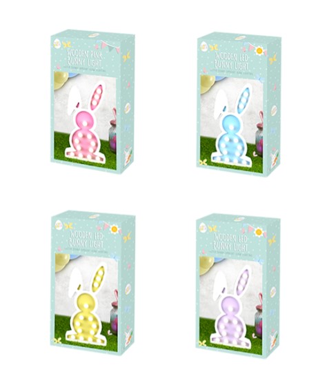 Easter Wooden LED Bunny Light ( Assorted Colours )