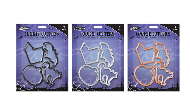 Halloween Plastic Cookie Cutters 4pk