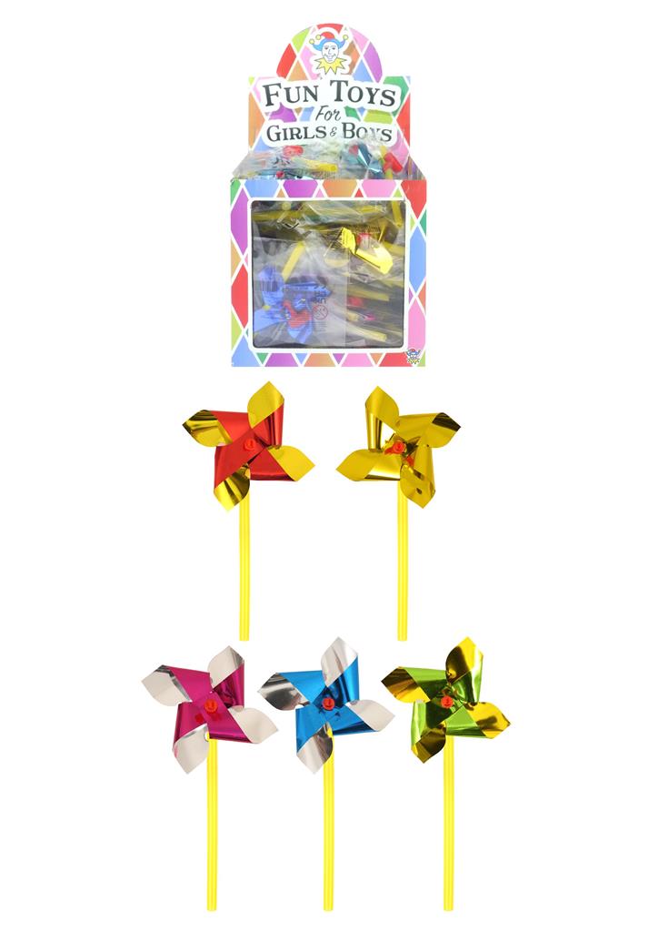Mini Foil Windmills (7cm) Assorted Colours X 60 (10P Each)