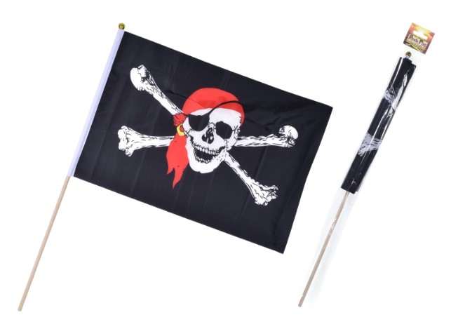 Pirate Hand Flag - 18 X 12 " On Stick Poly Bag Header