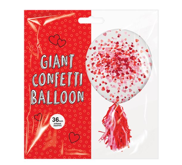 VALENTINE'S DAY GIANT CONFETTI BALLOON 36"