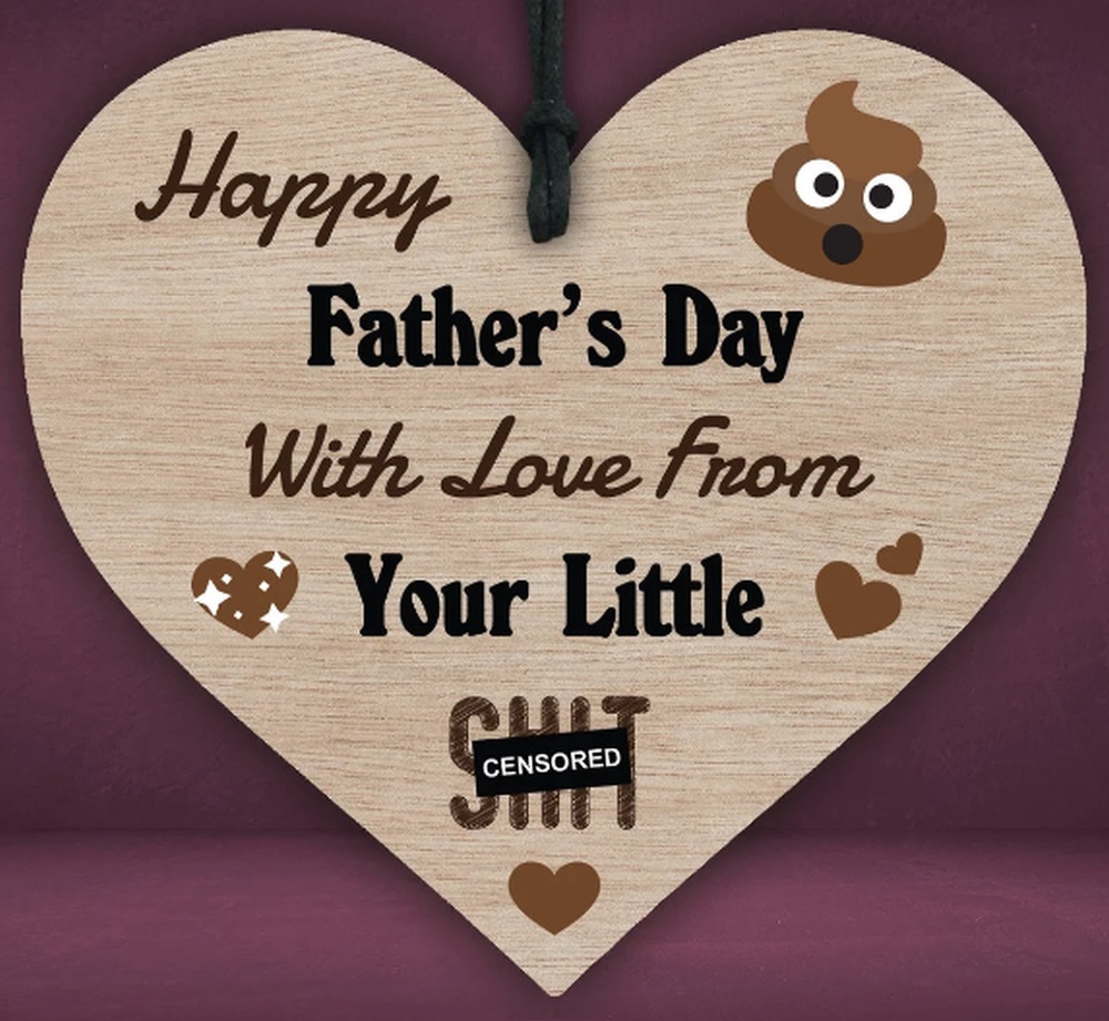 Wooden Gift Heart Plaque Craft Ornaments Fix Dad Design