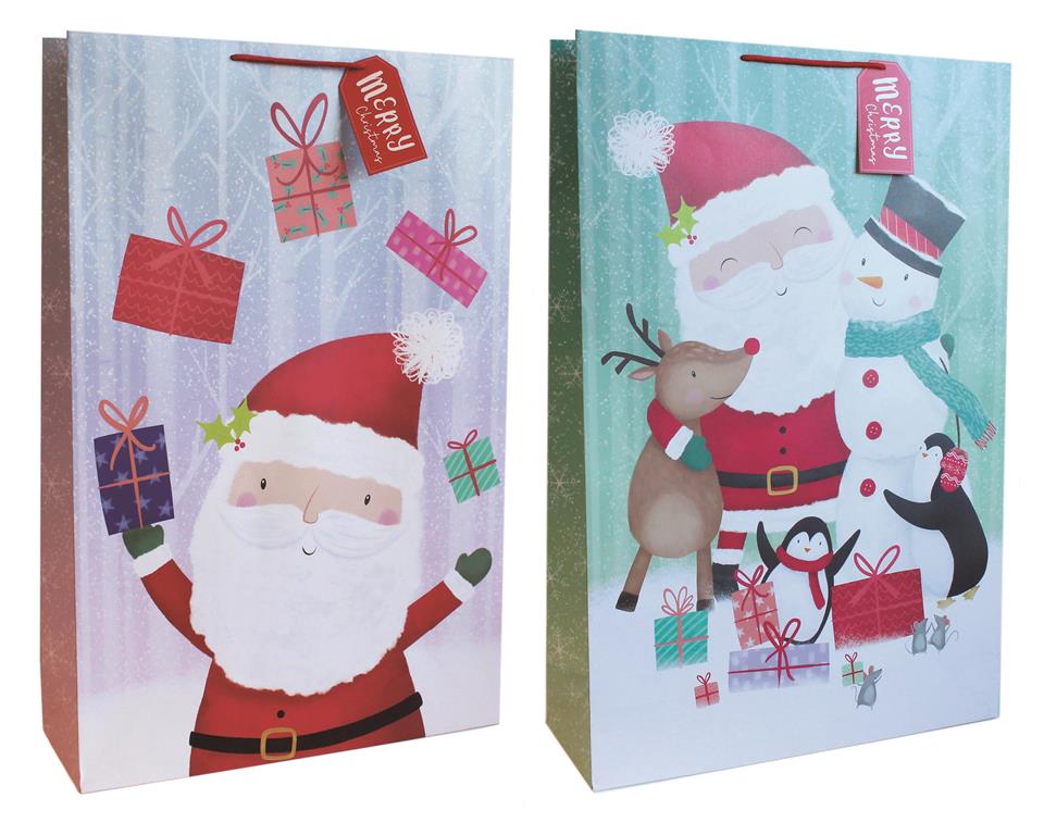 Super Jumbo Gift Bag Cute Santa (46.5X70X16cm)