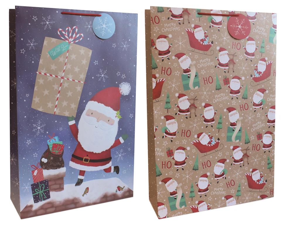 Gift Bag Christmas Santa/Santa Pattern Super Jum (46.5 X 70 X 16cm)