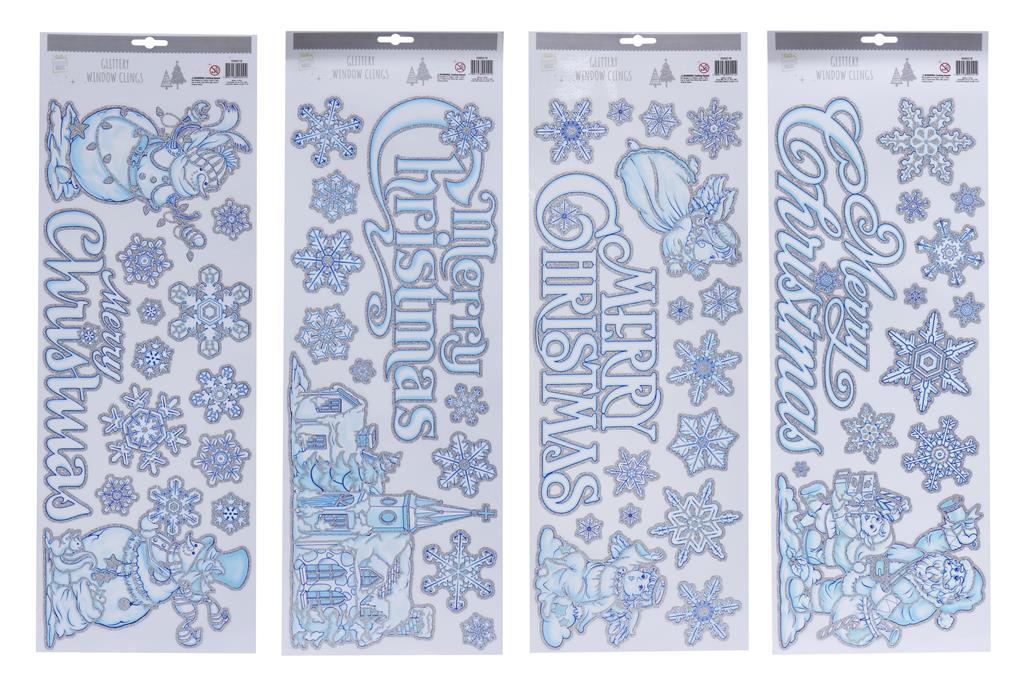 Window Cling Snow Glitter ( Assorted Designs )