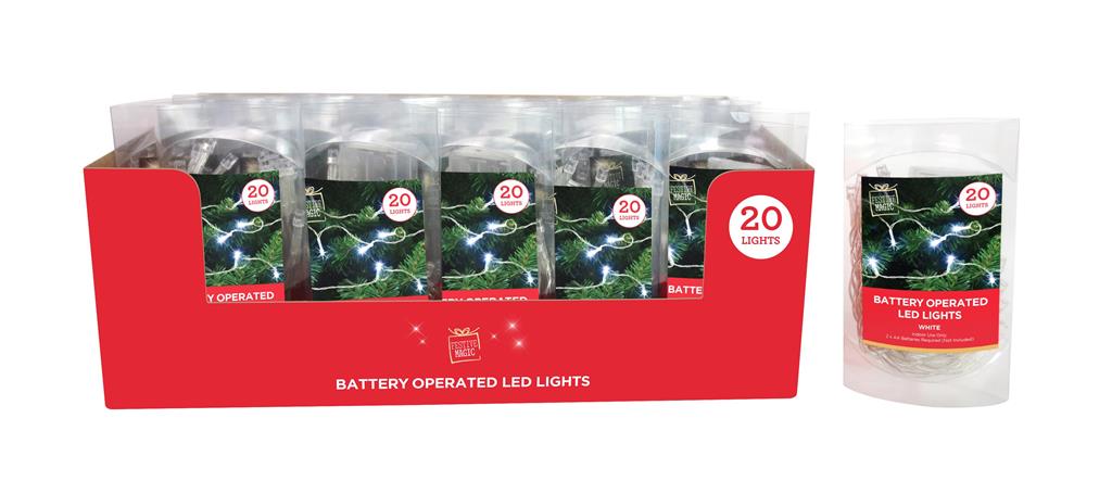 Christmas White LED String Lights ( 20 Lights )