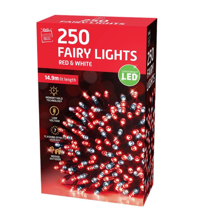 LED FAIRY LIGHTS 250 RED-WHITE