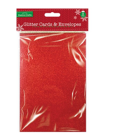Glitter Cards And Envelopes 3 Pack