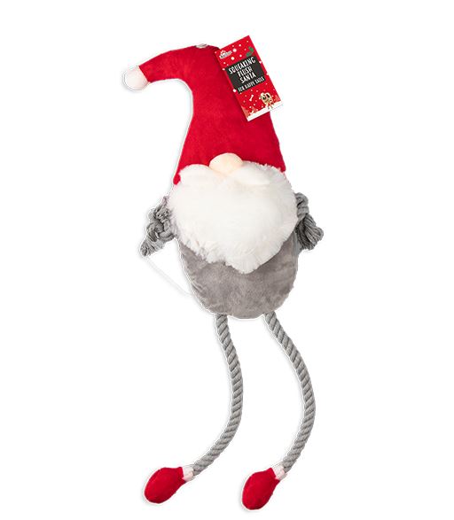 Christmas Squeaking Plush Santa Dog Toy