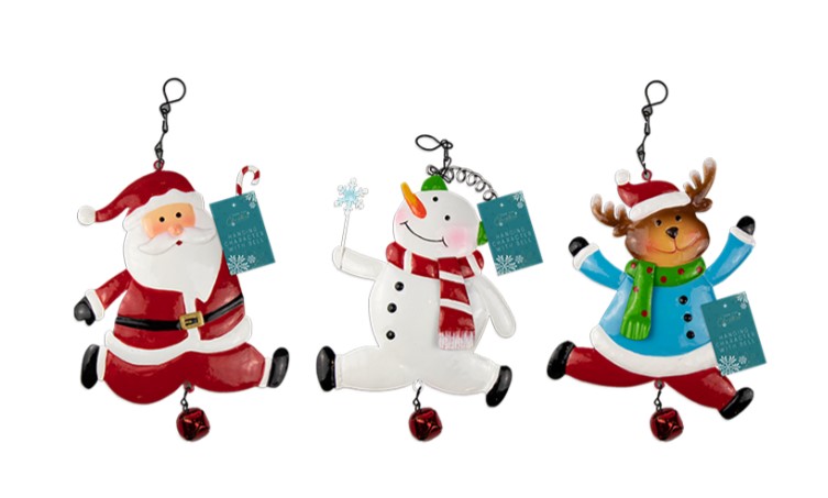 Christmas Hanging Metal Character With Bell 29cm