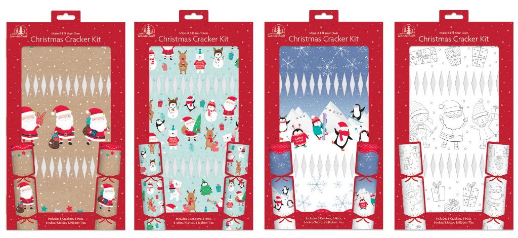 Christmas Make Your Own Cute Character Cracker Kit 6 Pack