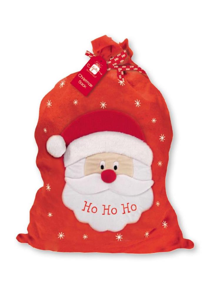 Deluxe Ho Ho Ho Santa Sack 3D Nose 50cm x 73cm